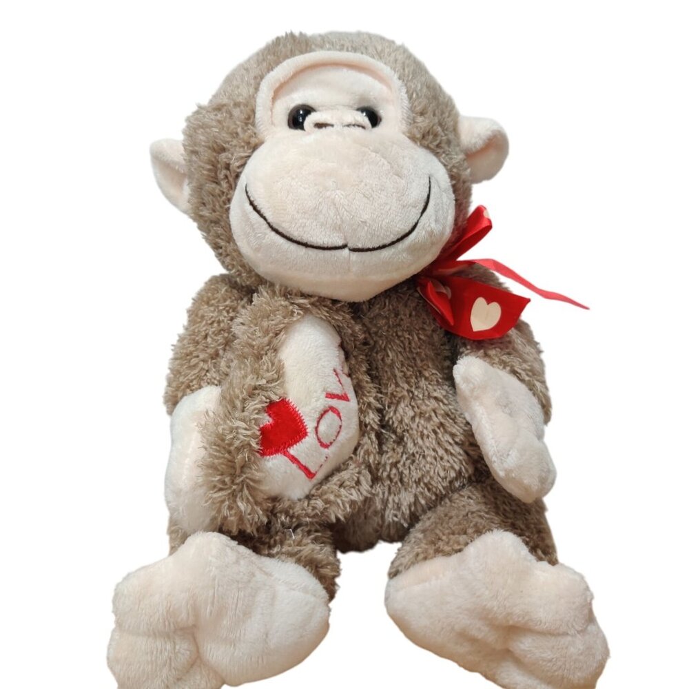 DanDee Collector’s Choice Monkey Plush Stuffed Animal Red Heart Love Toy 10"